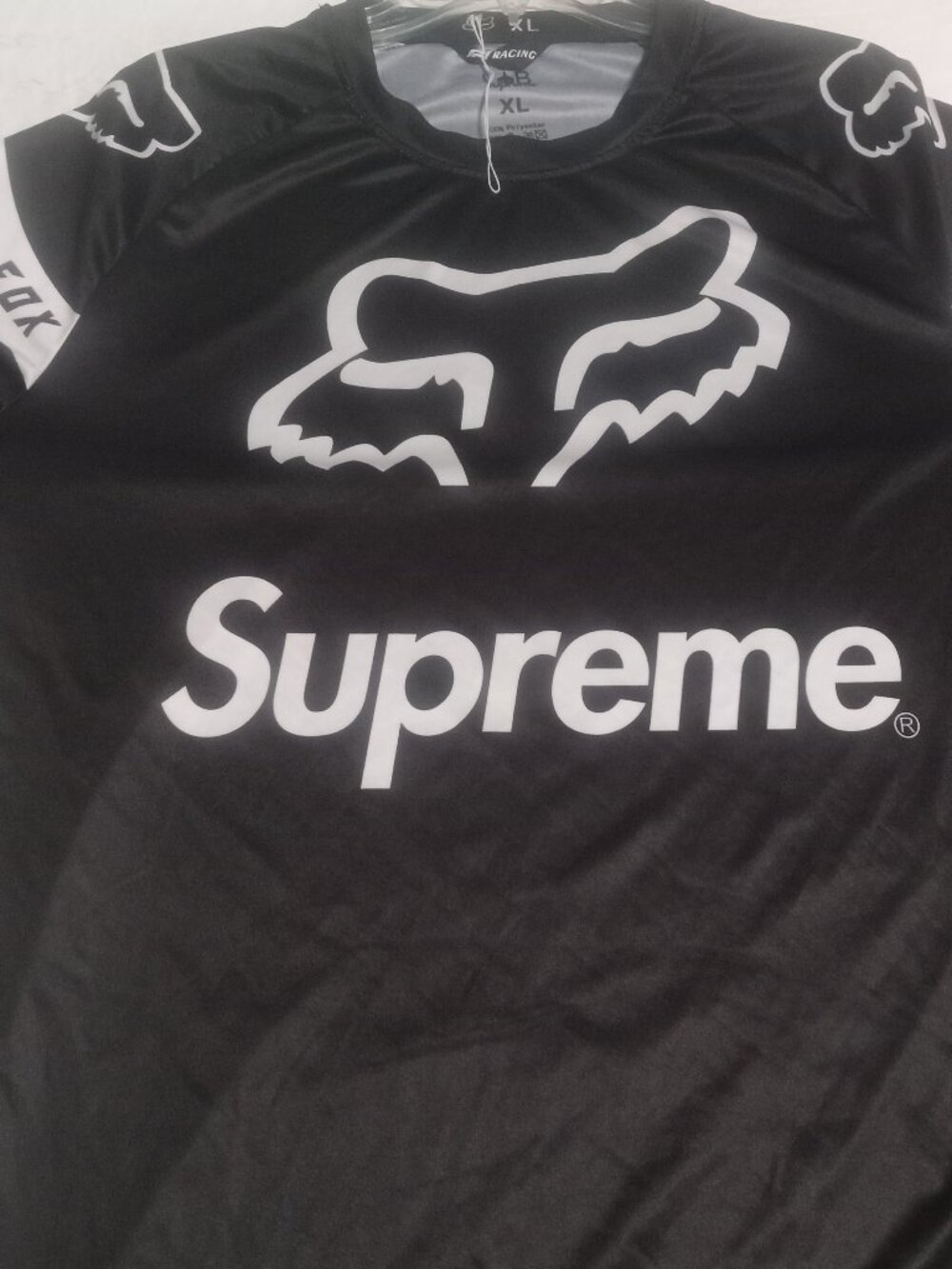 Supreme X Fox Racing Motocross Long Sleeve Jersey/Shirt XL Black/White